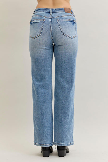 Judy Blue Mid Rise 90s Rigid Magic Straight Jeans