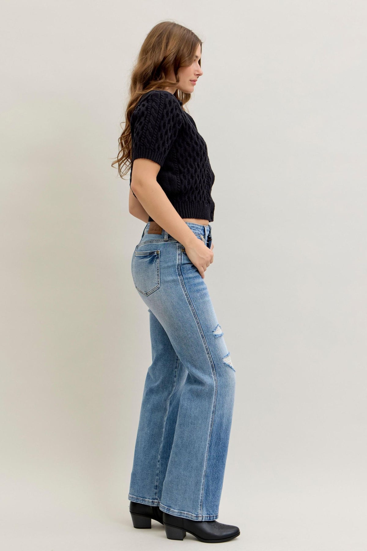 Judy Blue Mid Rise 90s Rigid Magic Straight Jeans