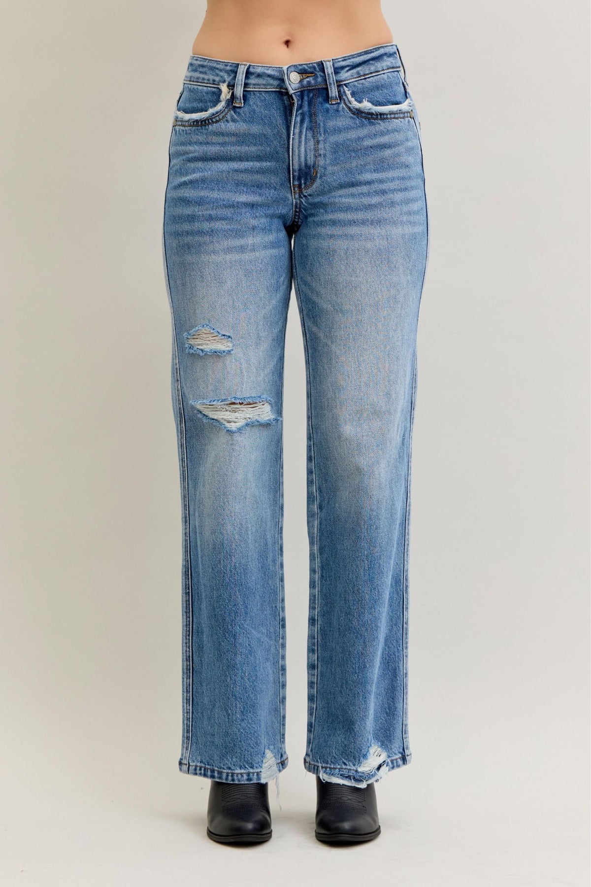 Judy Blue Mid Rise 90s Rigid Magic Straight Jeans