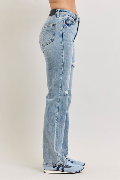 Judy Blue Light Wash Rigid Magic Slim Straight Jeans