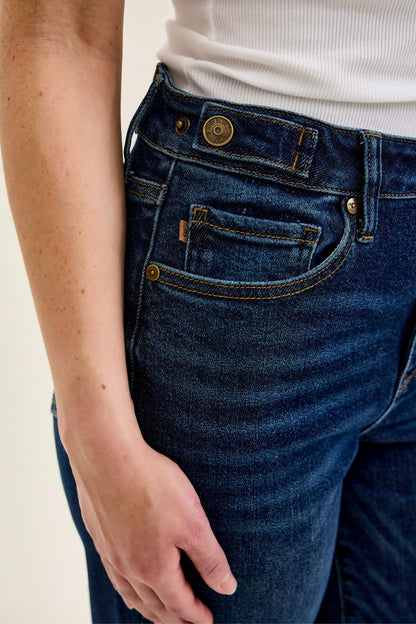 Judy Blue Petite Retro Wide Leg Jeans — Dark Wash