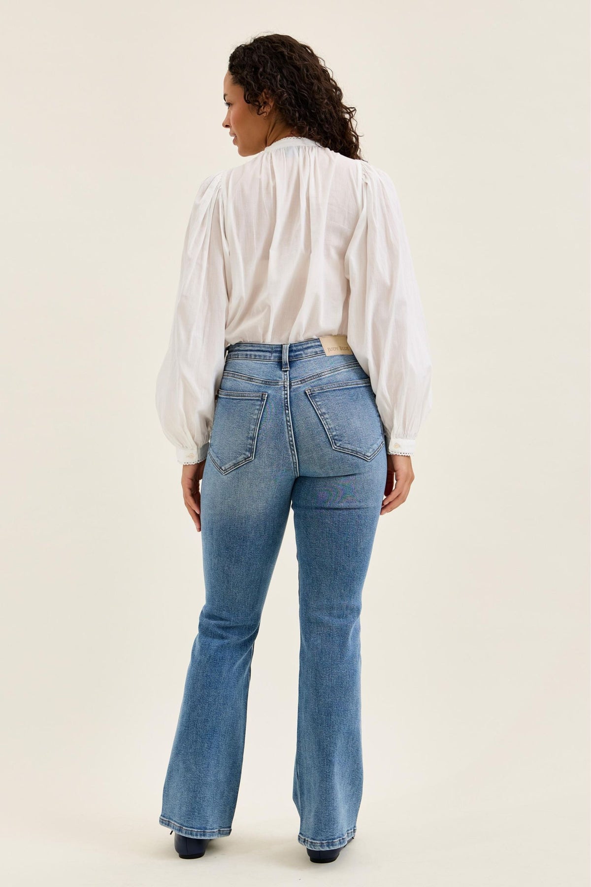 Judy Blue Tummy Control Daisy Bootcut Jeans — Classic Indigo