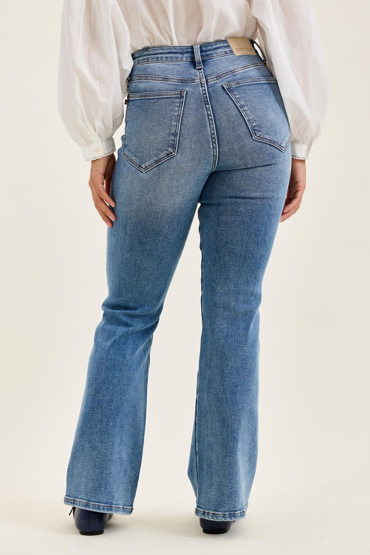 Judy Blue Tummy Control Daisy Bootcut Jeans — Classic Indigo