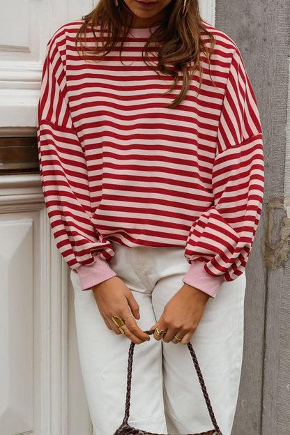 Pep Rally Stripe Open-Back Top