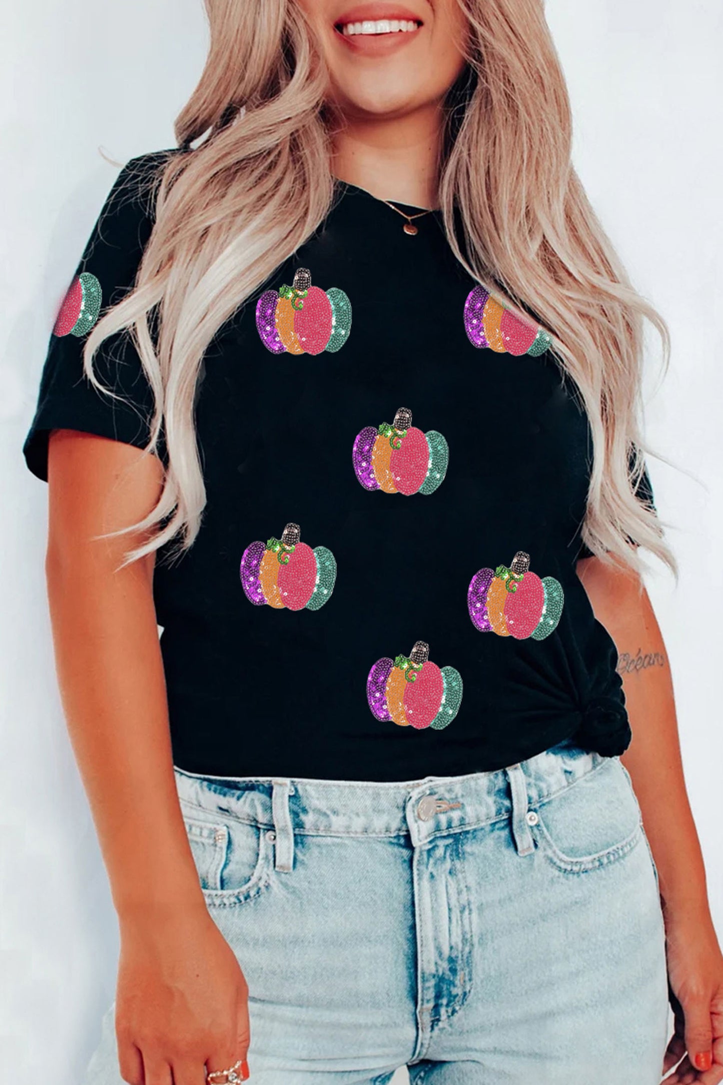 Pumpkin Glow Sequin Tee