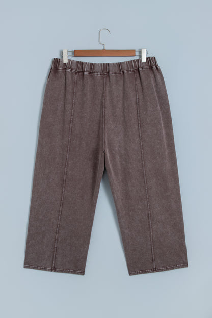 Coffee Mineral Wash Barrel Pants