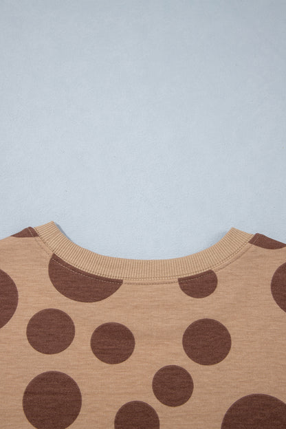 Khaki Polka Dot Relaxed Pant Set