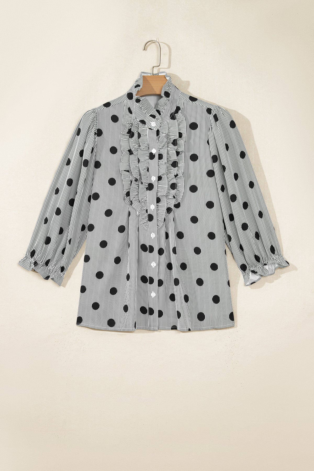 Polka Dot Ruffle Blouse