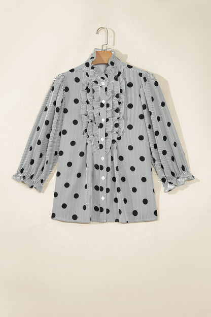 Polka Dot Ruffle Blouse