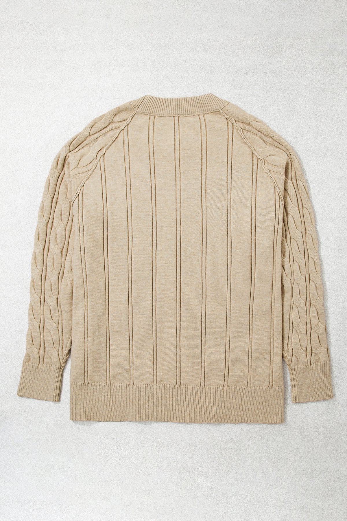 Parchment Cable Knit Tunic Sweater