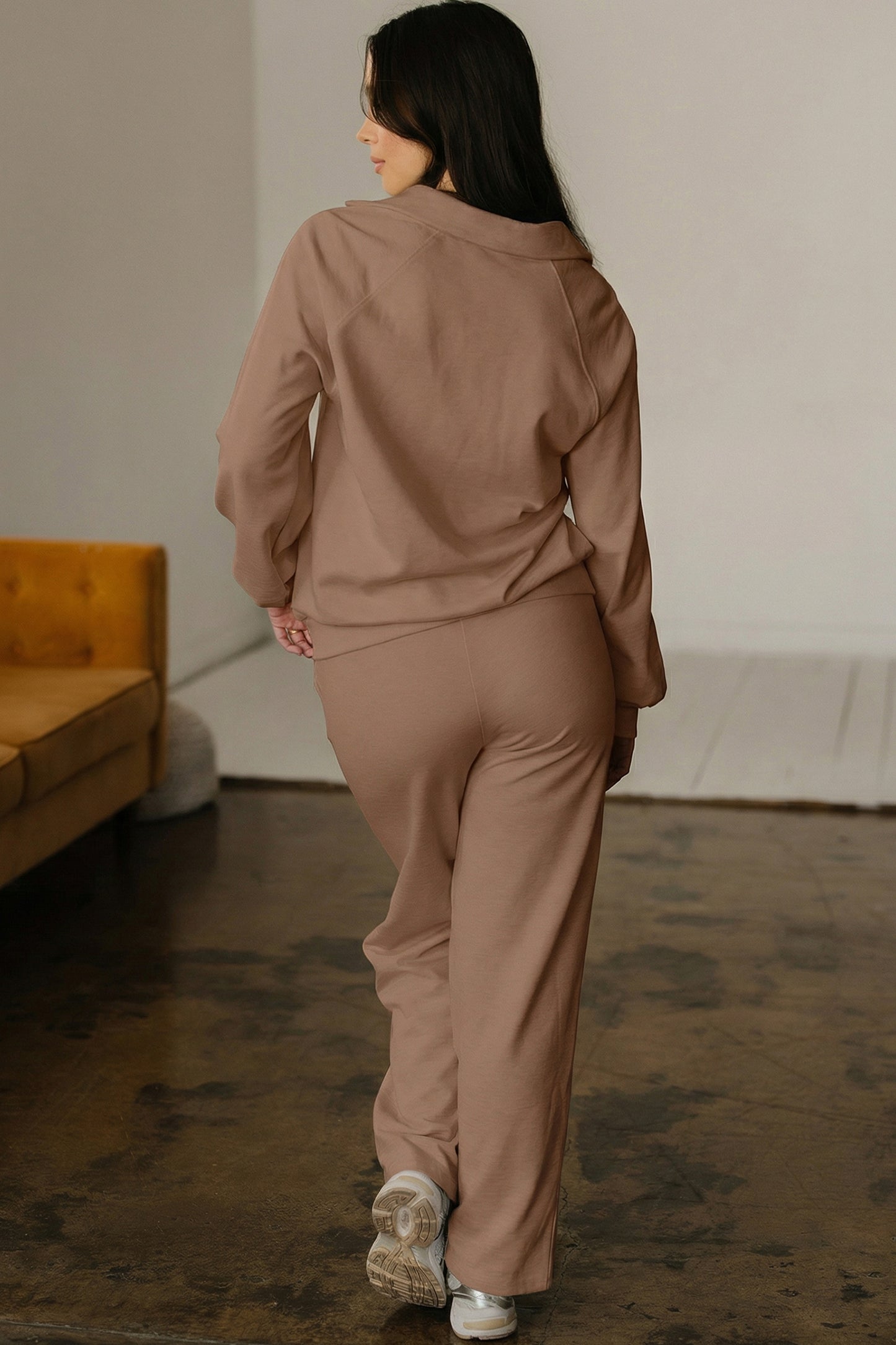 Sunday Stroll Polo Collar Sweatpants Set