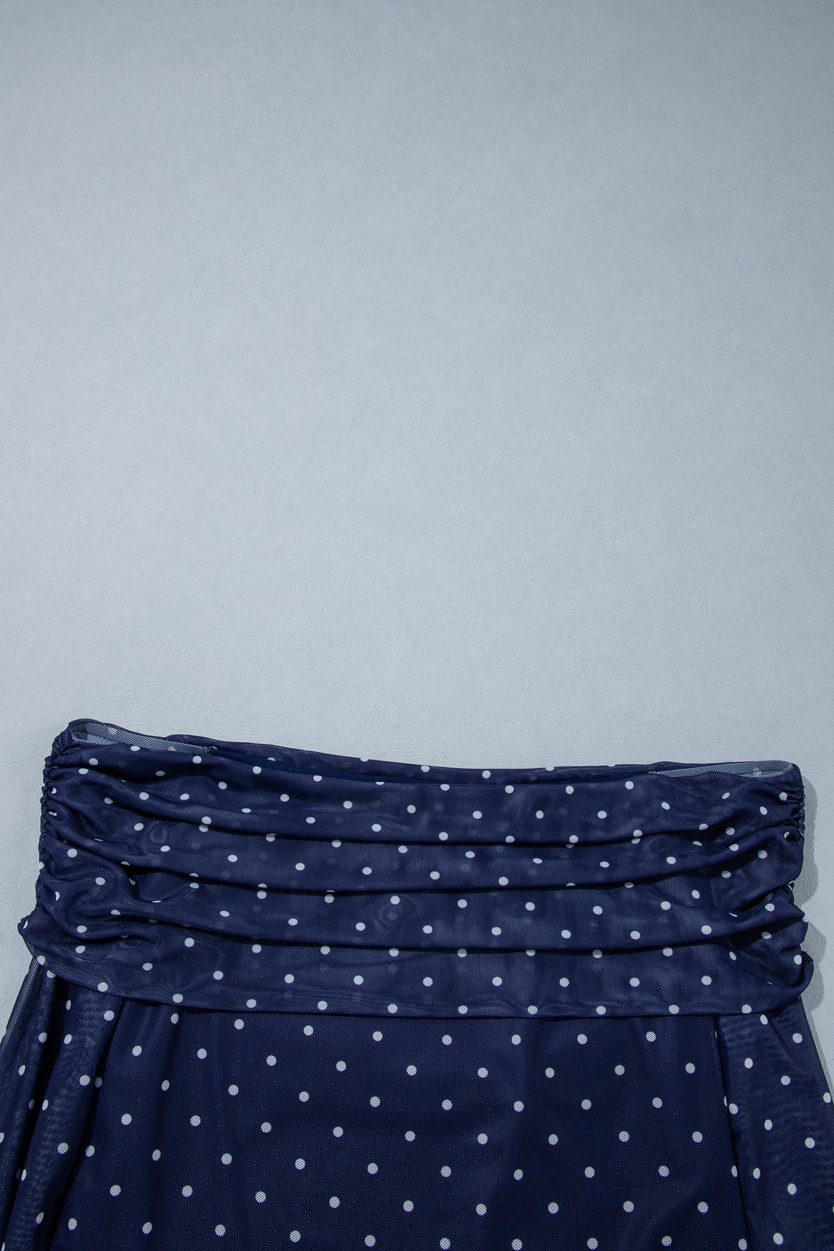 Off-Shoulder Polka Dot Mesh Top