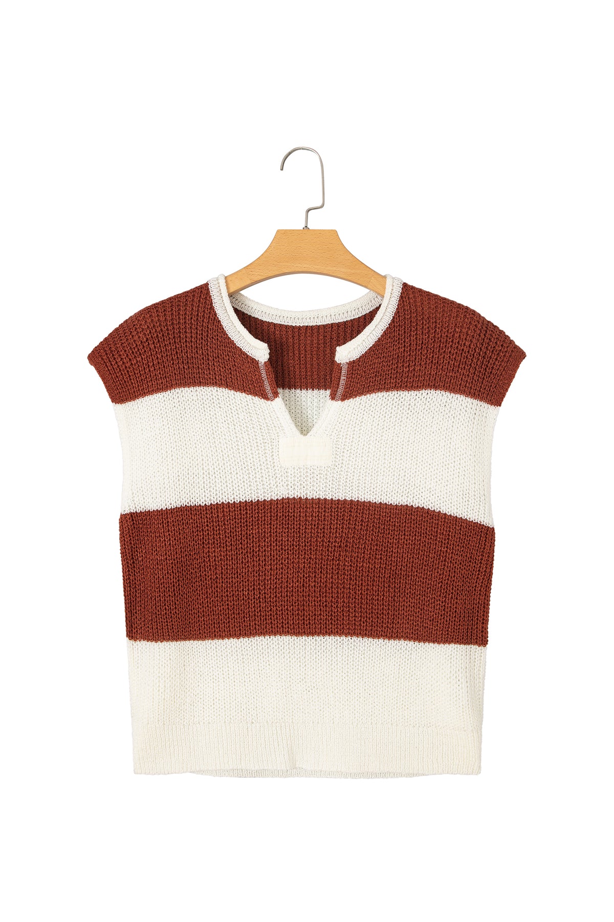 Colorblock Stripe Short Sleeve Sweater