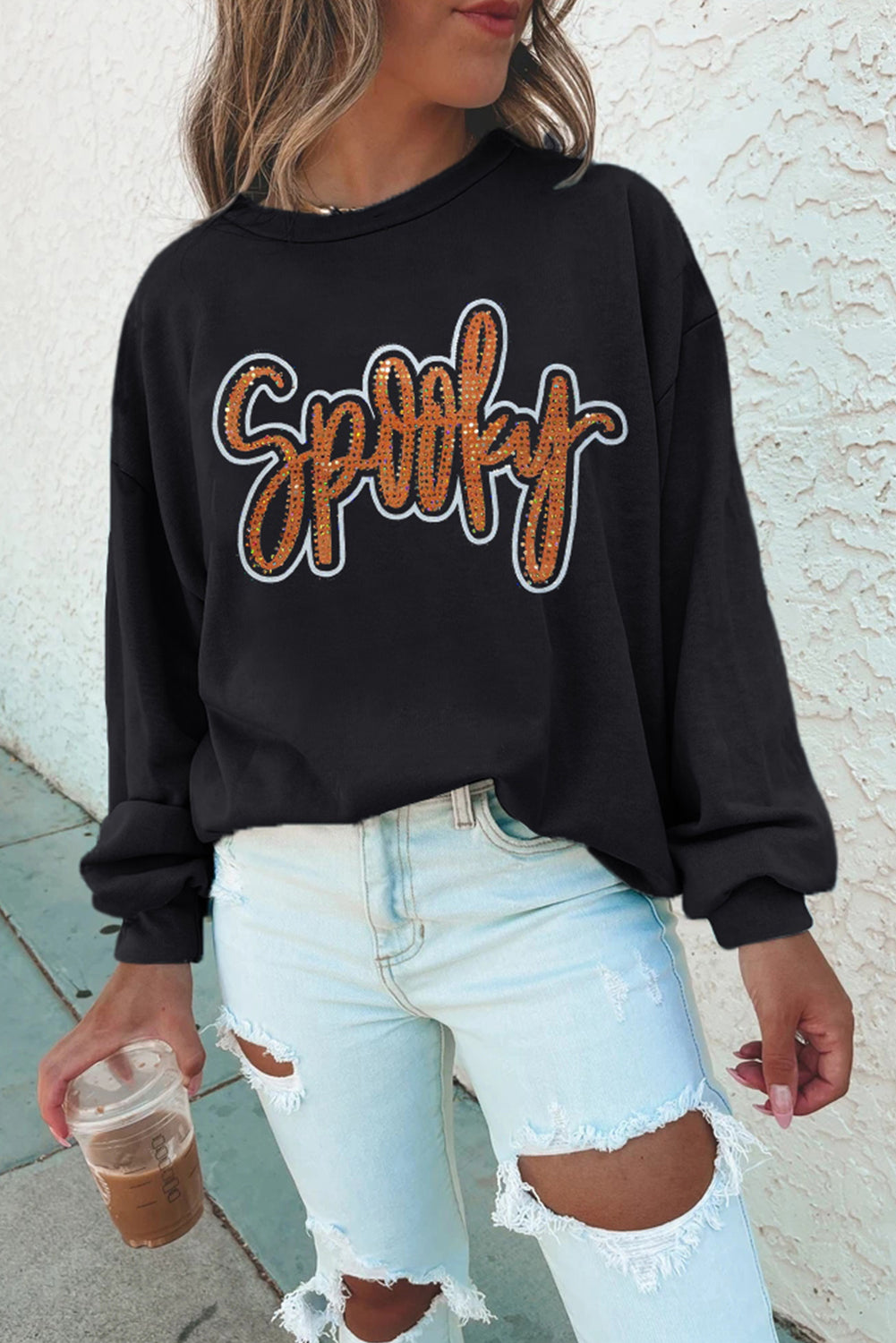 Spooky Sparkle Rhinestone Sweatshirt