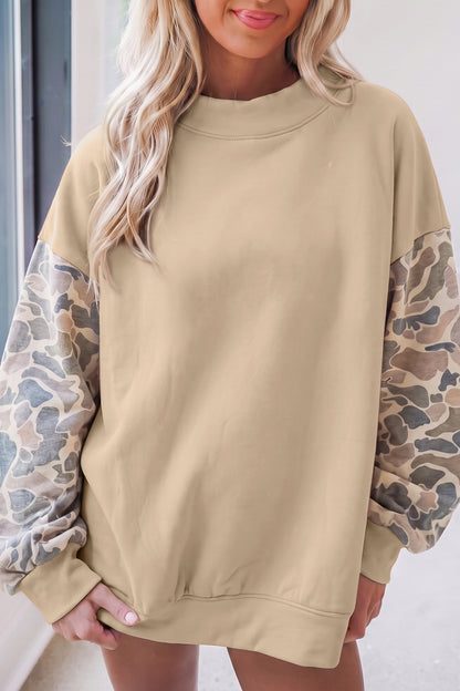 Camo Sleeve Baggy Sweatshirt