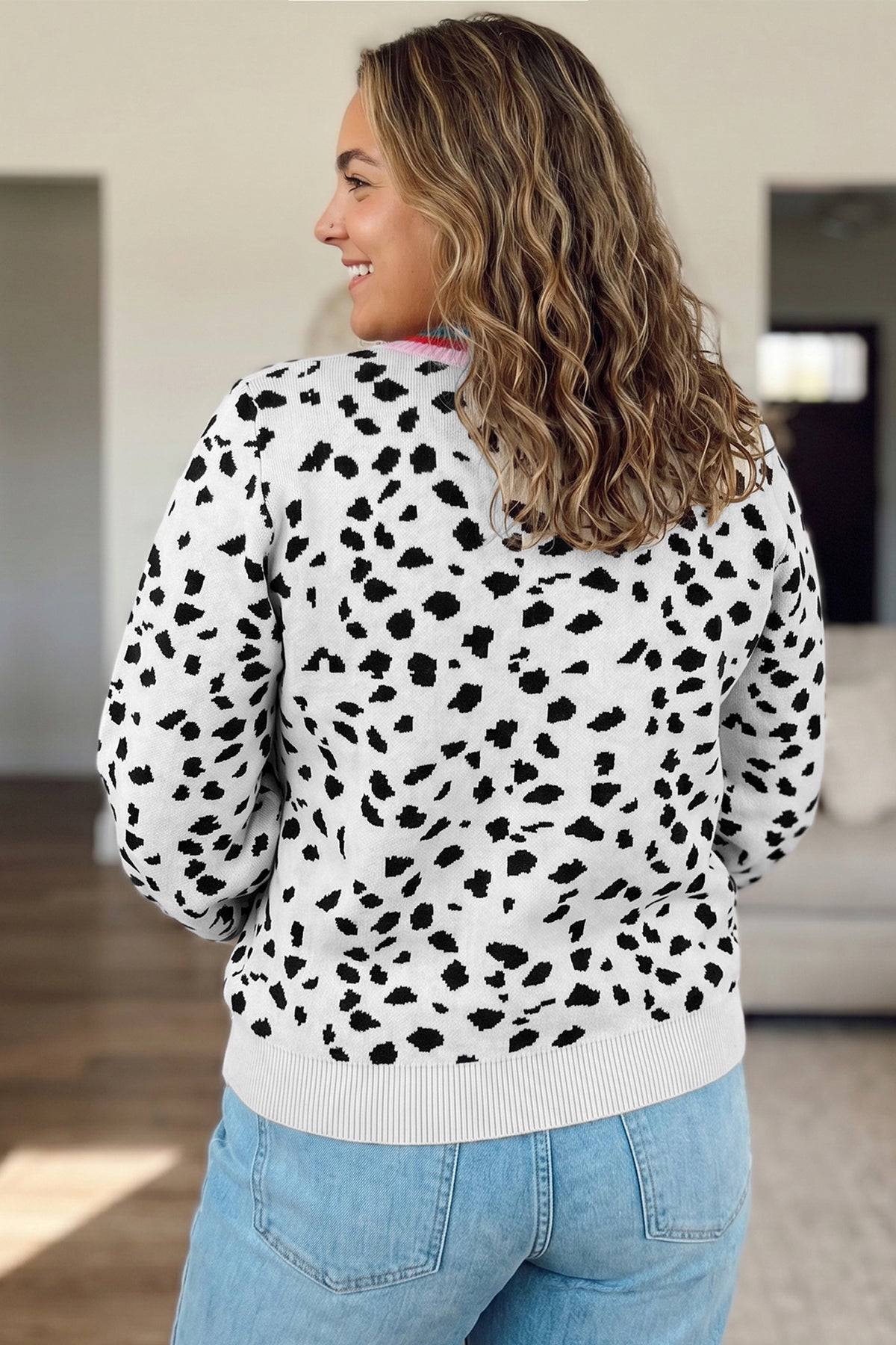 Leopard Colorblock Tunic Sweater
