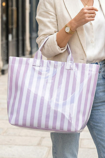 Boardwalk Striped Vinyl Tote