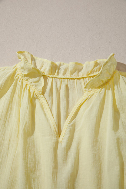 Ruffle-Trim Sleeveless V-Neck Top