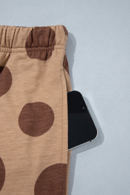 Khaki Polka Dot Relaxed Pant Set