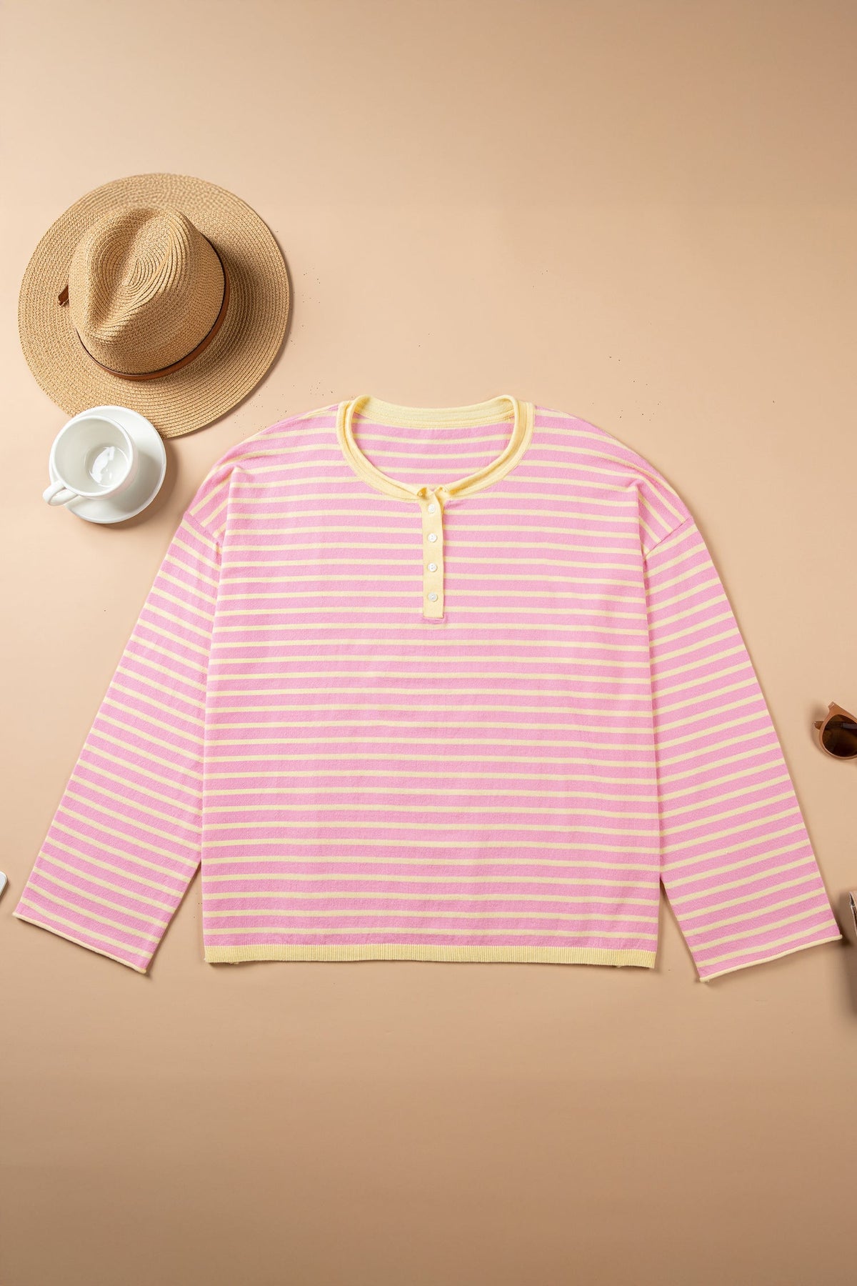 Plus Size Striped Henley Sweater — product image 2