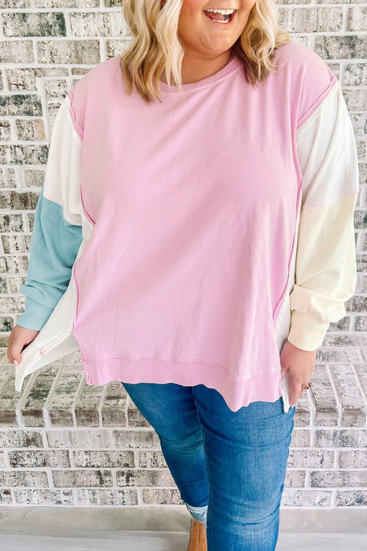 Colorblock Drop-Shoulder Sweatshirt
