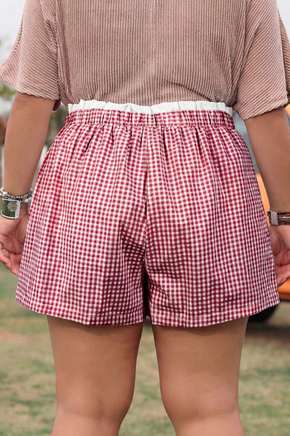 Hay Bale Plaid Plus Size Shorts