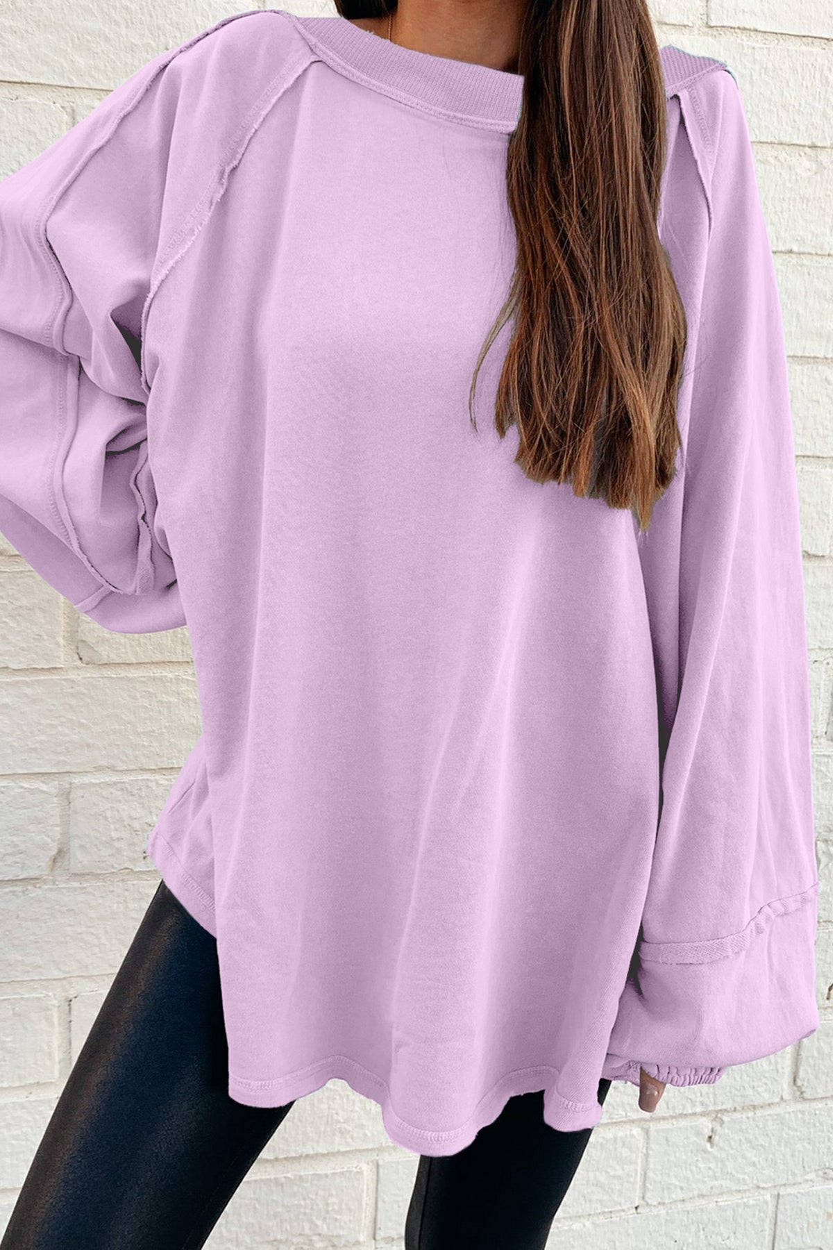 Raw Seam Patchwork Oversized Sweatshirt
