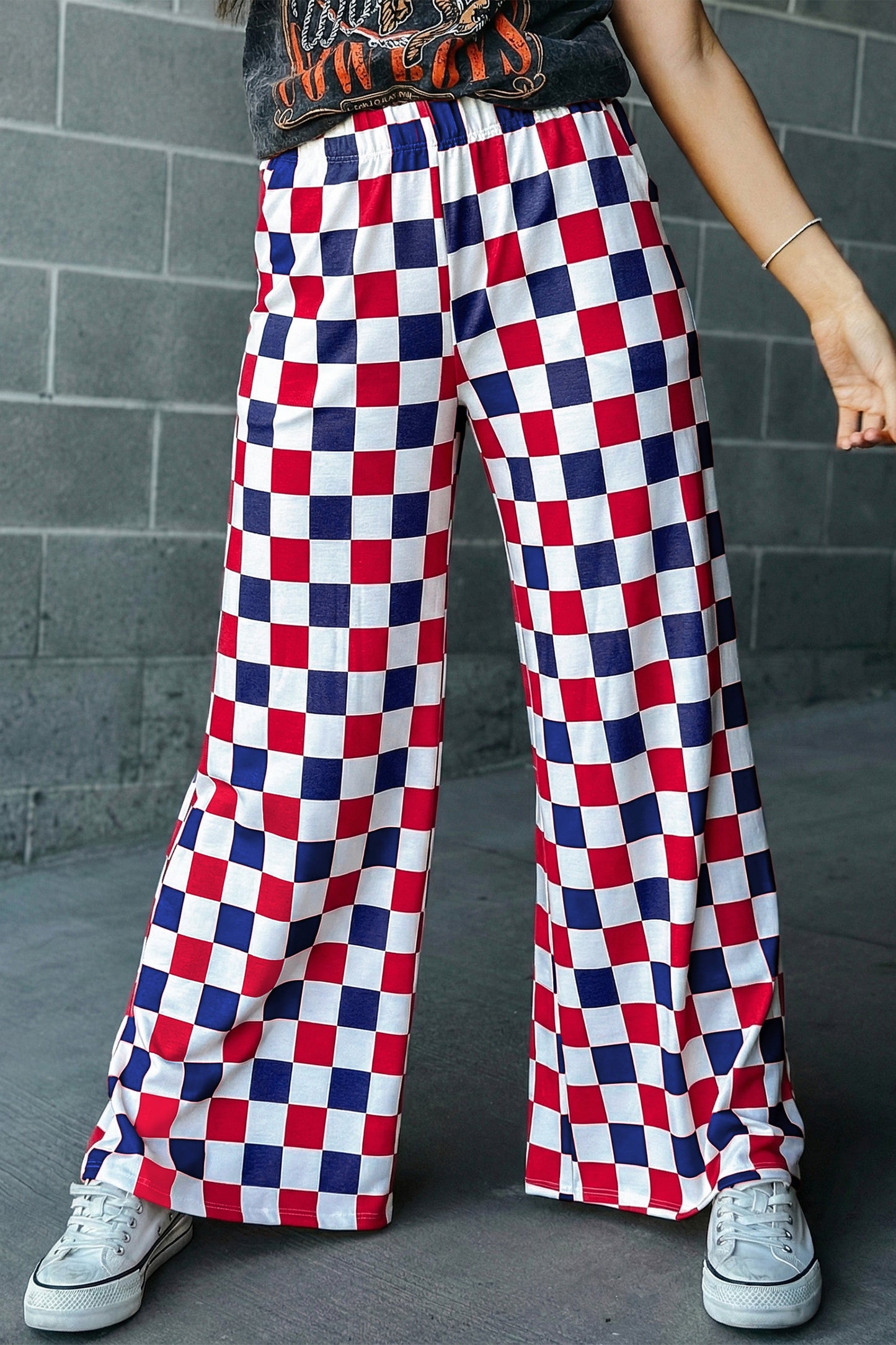 Wild Card Checked Wide Leg Pants