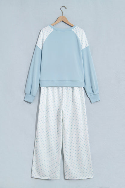 Polka Dot Colorblock Lounge Set