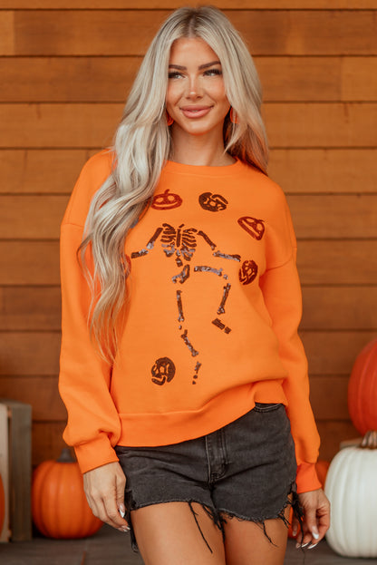 Dancing Critters Sequin Halloween Sweatshirt