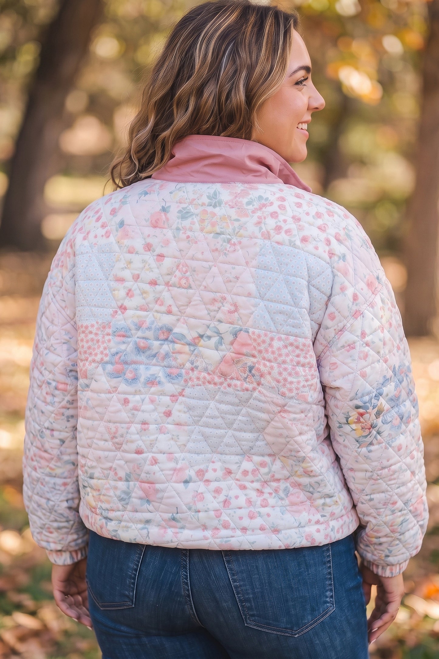 Blooming Floral Quilted Plus Size Sweatshirt