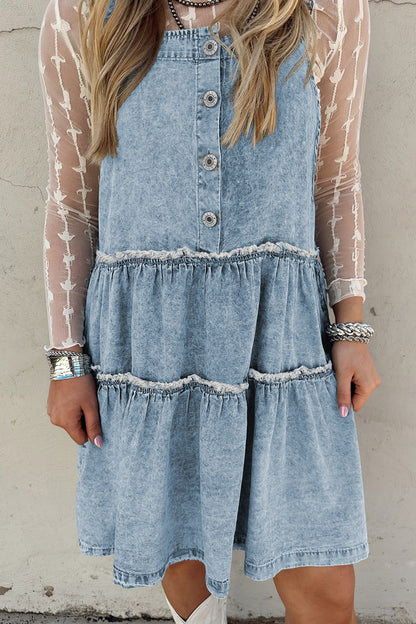 Meadow Tiered Overall Denim Dress