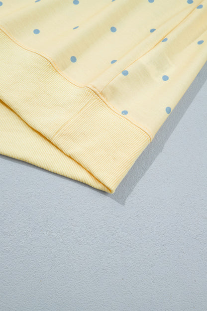 Polka Dot Piped Relaxed Top