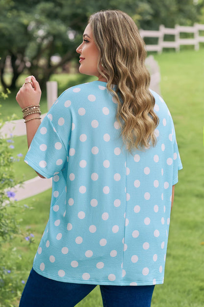 Polka Dot Ribbed Relaxed Tee