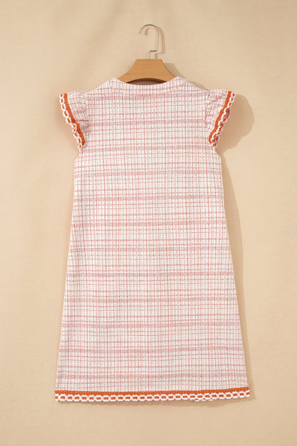 Summer Lace Jacquard Tassel Tie Dress