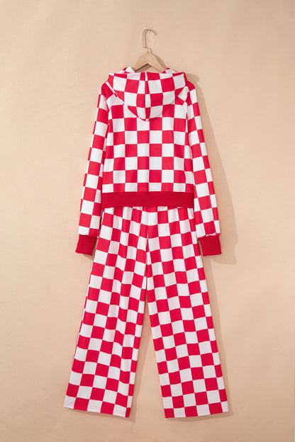 Peppermint Check Half-Zip Pant Set