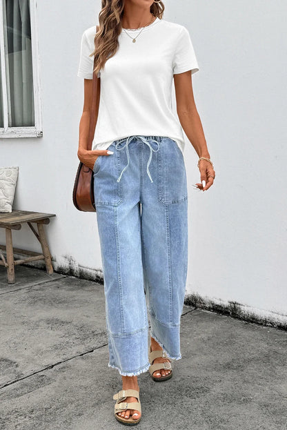 Beau Blue Drawstring Denim
