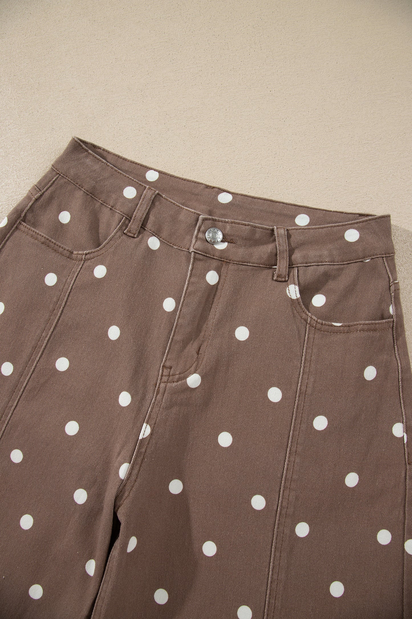 Peach Stand Polka Dot Barrel Jeans