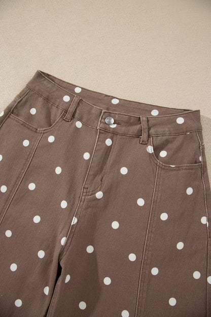Peach Stand Polka Dot Barrel Jeans