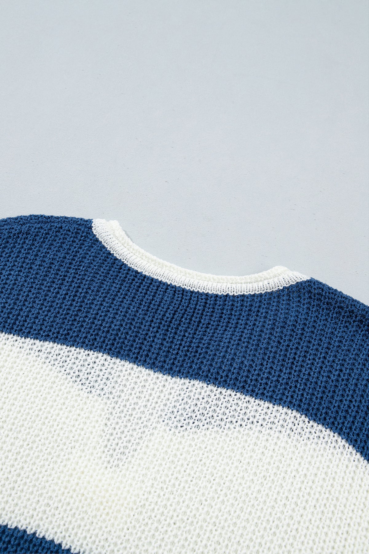 Colorblock Stripe Short Sleeve Sweater