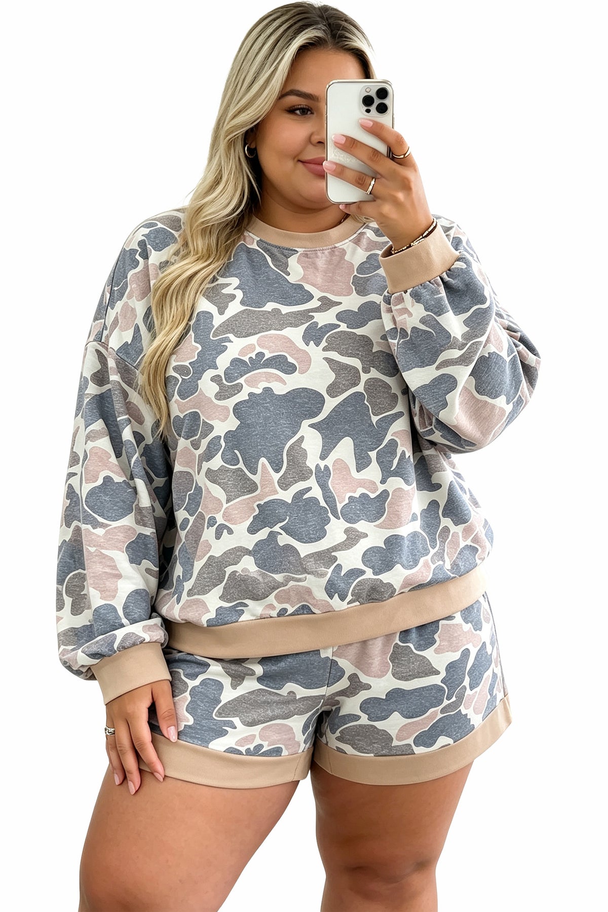 Camo Pullover & Shorts Set