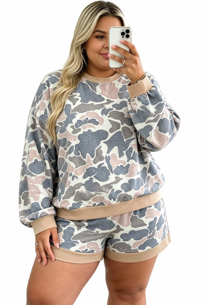 Camo Pullover & Shorts Set