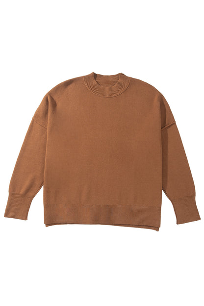 Chestnut Ribbed Tunic Sweater