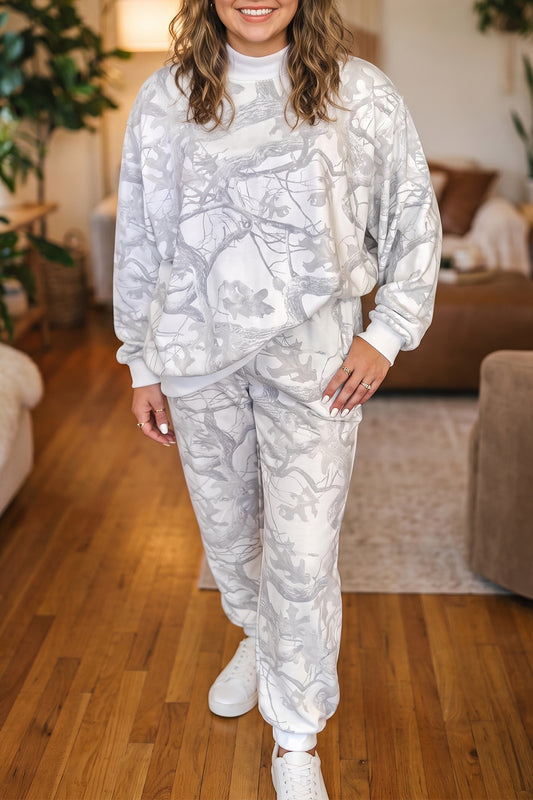 Timber Camo Plus Size Stand Neck Set