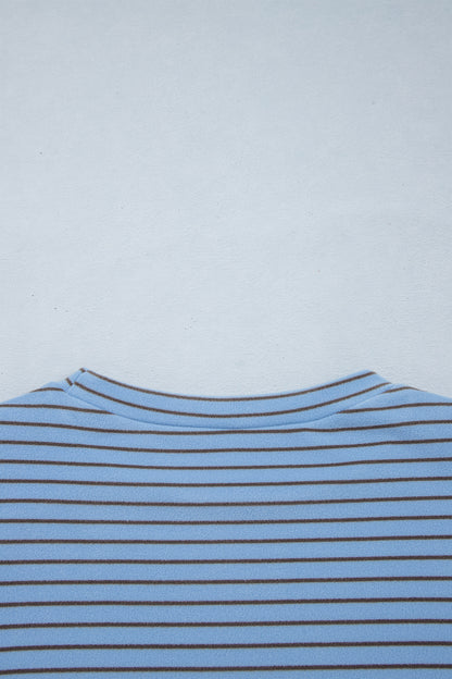 Striped Colorblock Crewneck Pullover