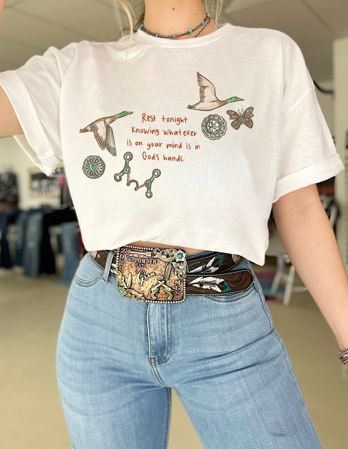 In God’s Hands Tee or Crewneck