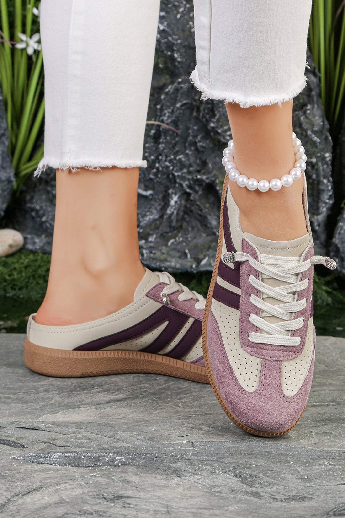 Sunlit Eyelet Faux Suede Sneakers