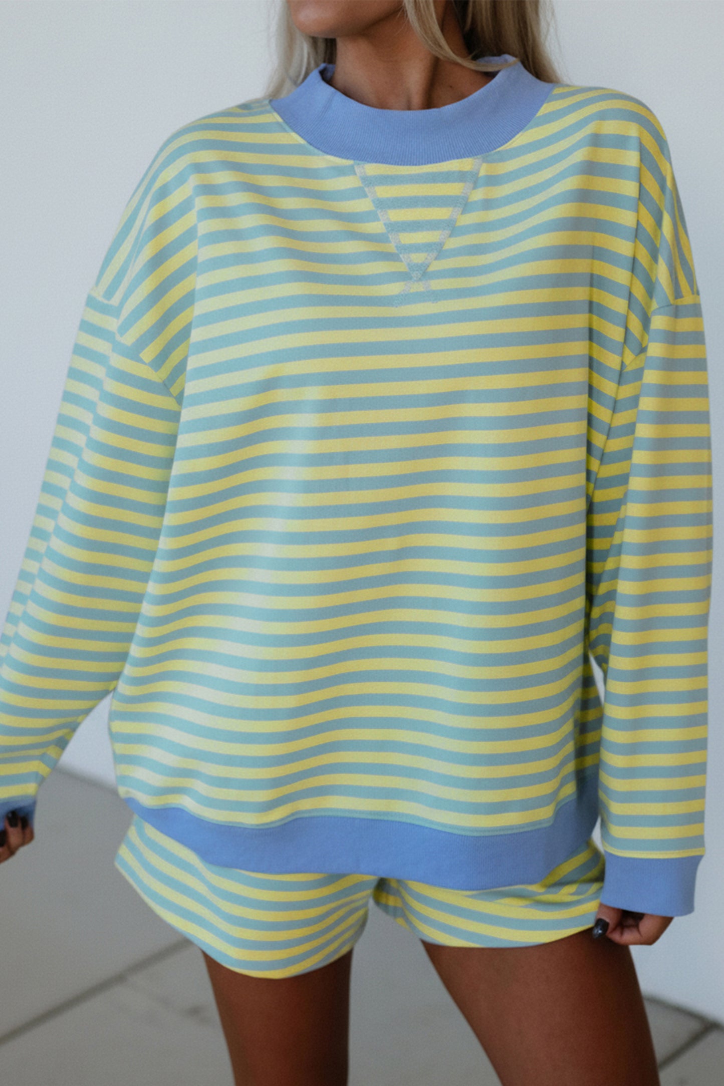 Field Day Striped Pullover Short Set