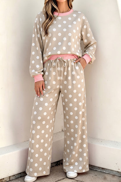 Sweet Talk Polka Dot Top And Pants Set