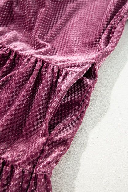 Meadow Mauve Velvet Tiered Dress